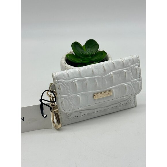 BRAHMIN Ricki croc embossed leather women's cardcase cardholder - Seasalt white - Picture 7 of 11